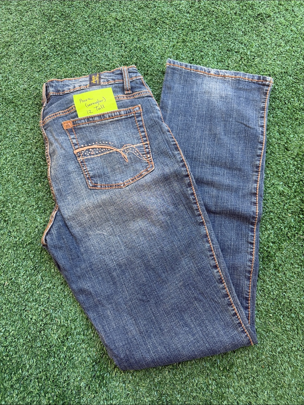 Wrangler Women's Blue Bootcut Jeans with Contrast Stitching